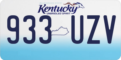 KY license plate 933UZV