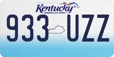 KY license plate 933UZZ