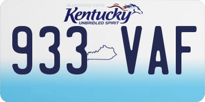 KY license plate 933VAF