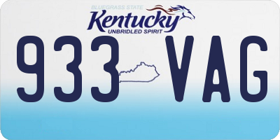 KY license plate 933VAG