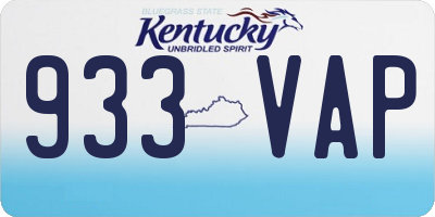 KY license plate 933VAP