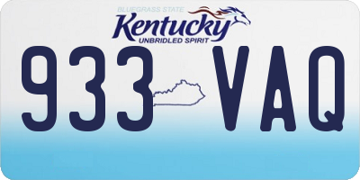 KY license plate 933VAQ