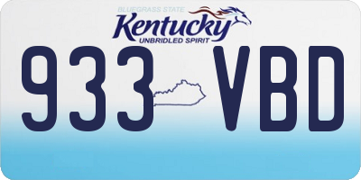 KY license plate 933VBD
