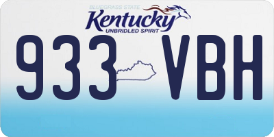 KY license plate 933VBH