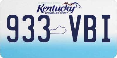 KY license plate 933VBI