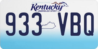 KY license plate 933VBQ
