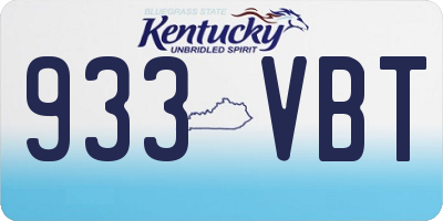 KY license plate 933VBT