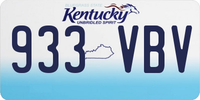 KY license plate 933VBV