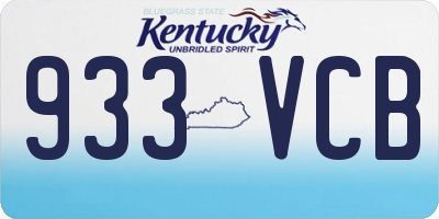 KY license plate 933VCB