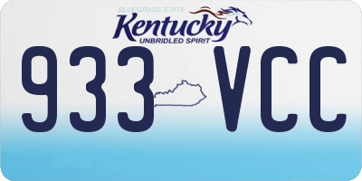 KY license plate 933VCC