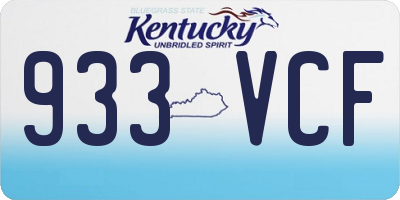 KY license plate 933VCF