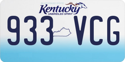 KY license plate 933VCG