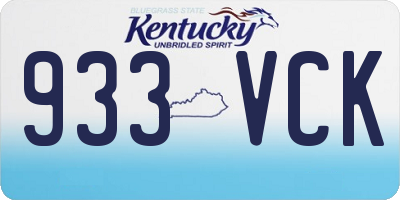KY license plate 933VCK