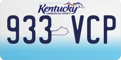 KY license plate 933VCP