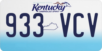 KY license plate 933VCV
