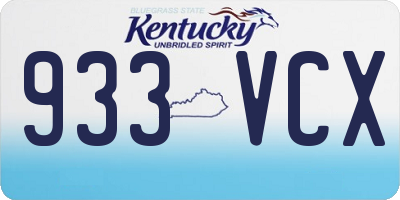 KY license plate 933VCX