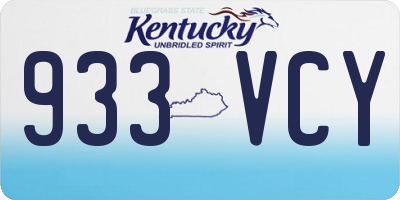 KY license plate 933VCY