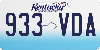 KY license plate 933VDA