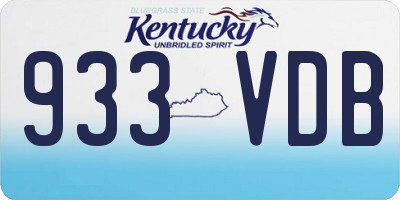 KY license plate 933VDB