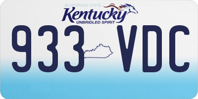 KY license plate 933VDC
