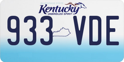 KY license plate 933VDE