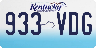 KY license plate 933VDG