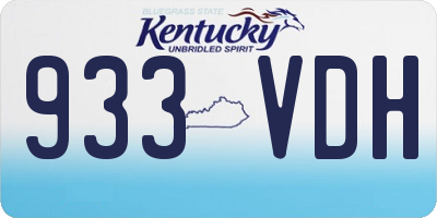 KY license plate 933VDH
