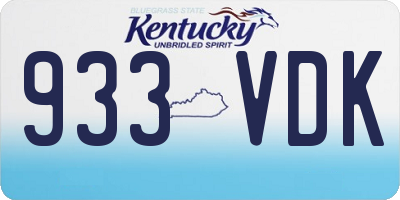 KY license plate 933VDK