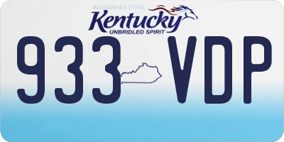 KY license plate 933VDP