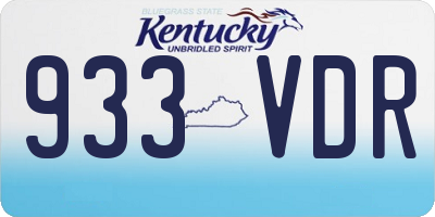 KY license plate 933VDR