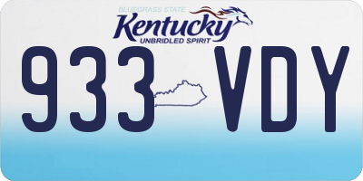 KY license plate 933VDY