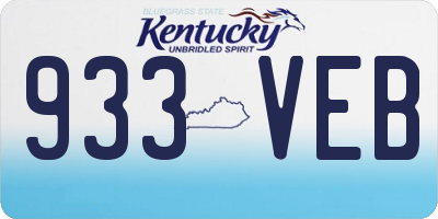 KY license plate 933VEB