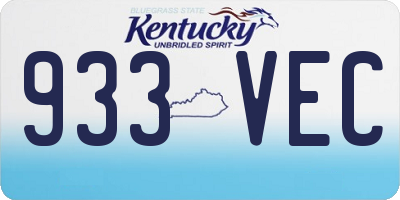 KY license plate 933VEC