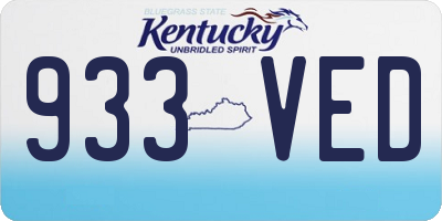 KY license plate 933VED