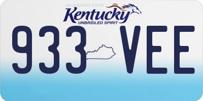 KY license plate 933VEE