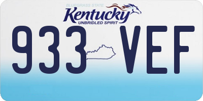 KY license plate 933VEF