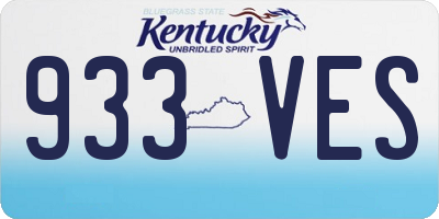 KY license plate 933VES