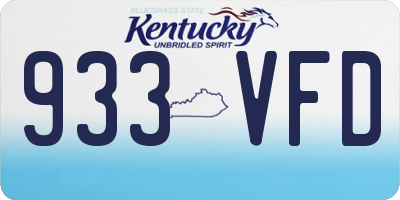 KY license plate 933VFD