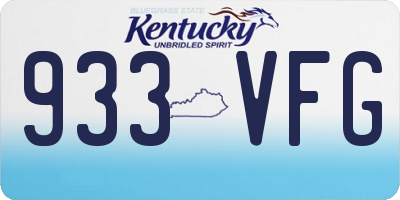 KY license plate 933VFG