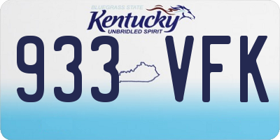 KY license plate 933VFK