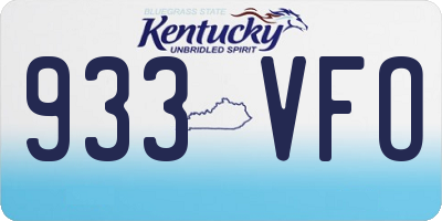 KY license plate 933VFO