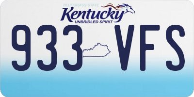 KY license plate 933VFS