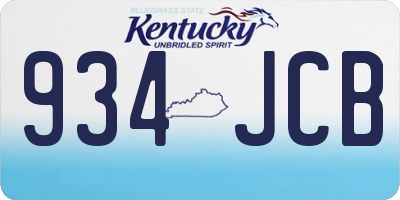 KY license plate 934JCB