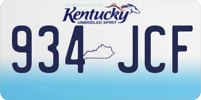 KY license plate 934JCF