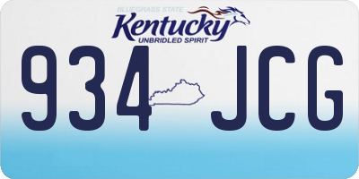KY license plate 934JCG