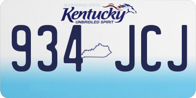 KY license plate 934JCJ