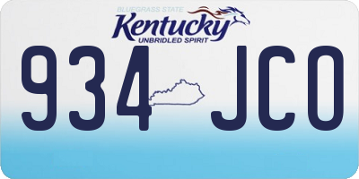 KY license plate 934JCO