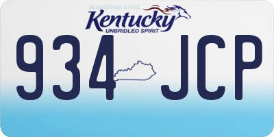 KY license plate 934JCP