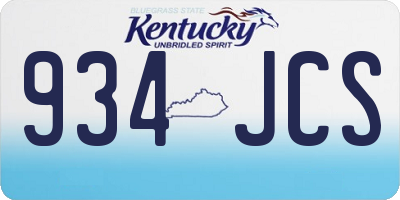 KY license plate 934JCS