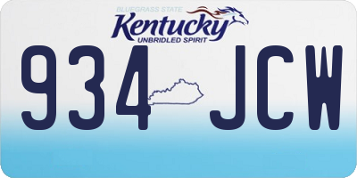 KY license plate 934JCW